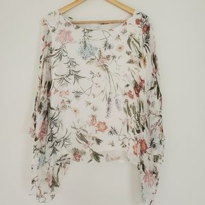 Floral silk blouse